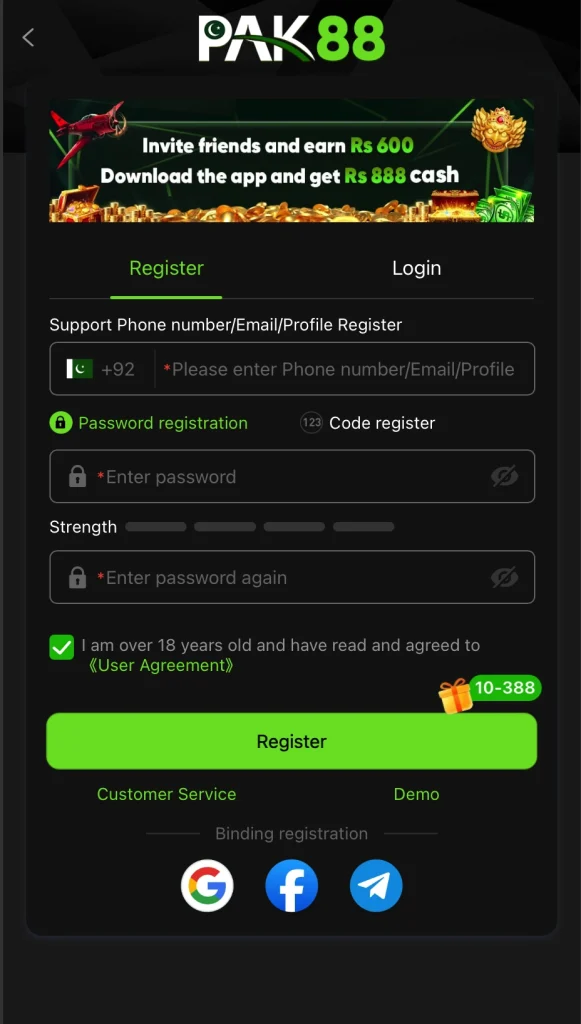 pak88 signup